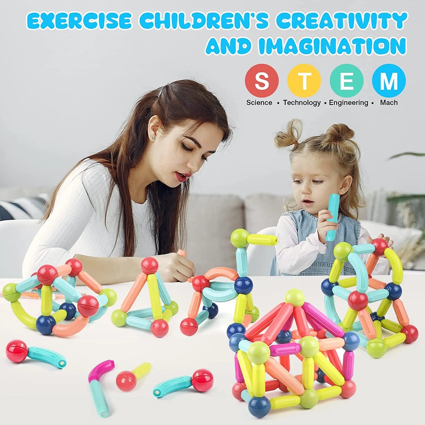 STEM Magnetic Building Sticks Blocks Toy