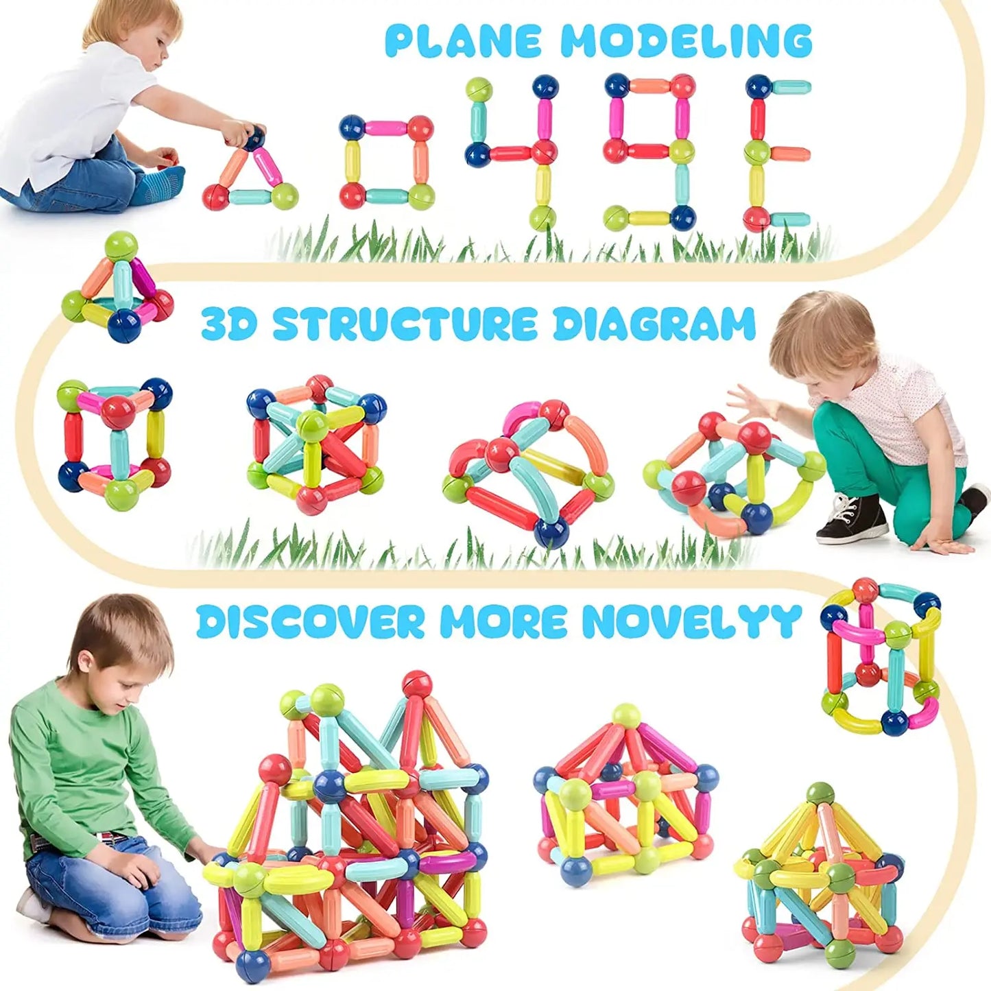 STEM Magnetic Building Sticks Blocks Toy